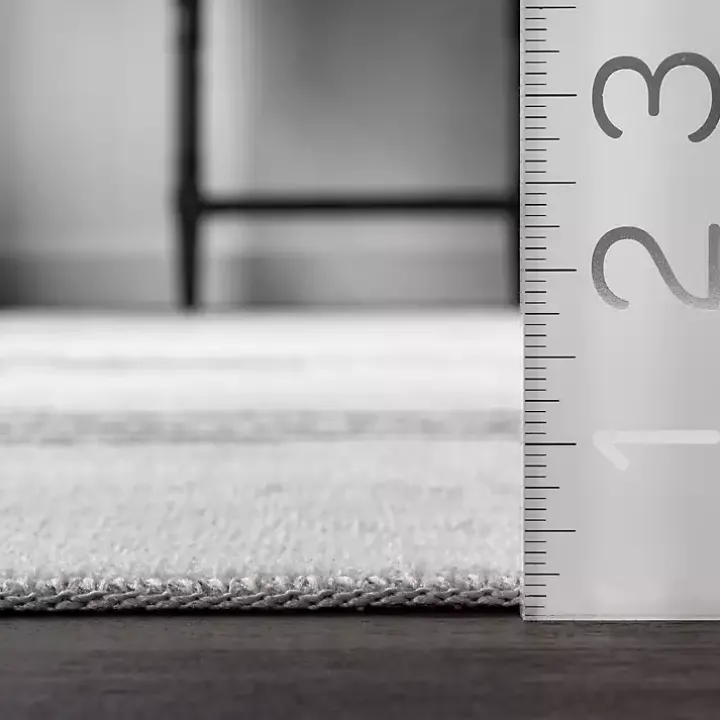 Black and Ivory Diamond Washable Area Rug, 5x8