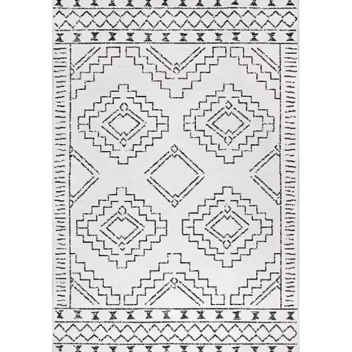 Black and Ivory Moroccan Washable Runner