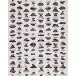 Black and Ivory Tulum Geometric Area Rug, 8x10