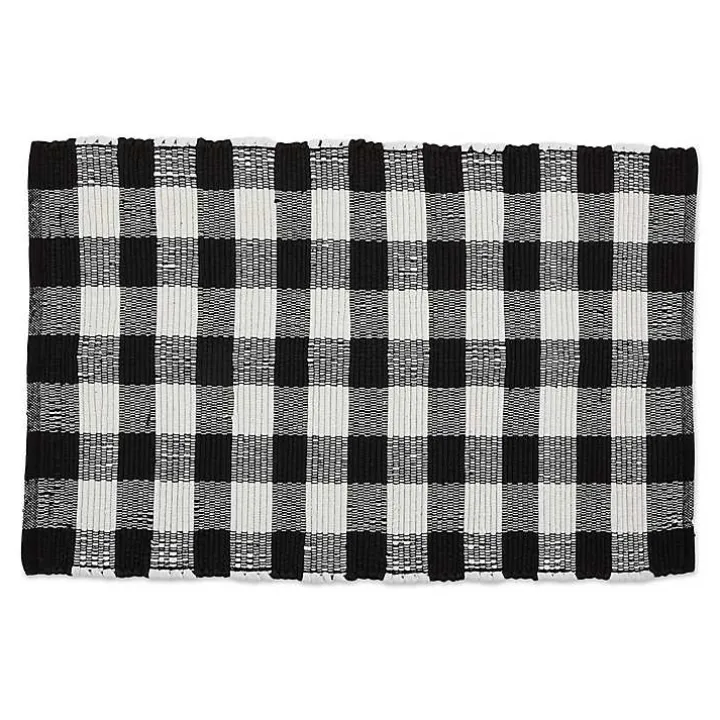 Black and White Buffalo Check Accent Rug