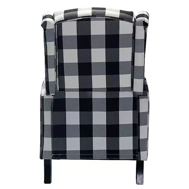 Black and White Buffalo Check Recliner