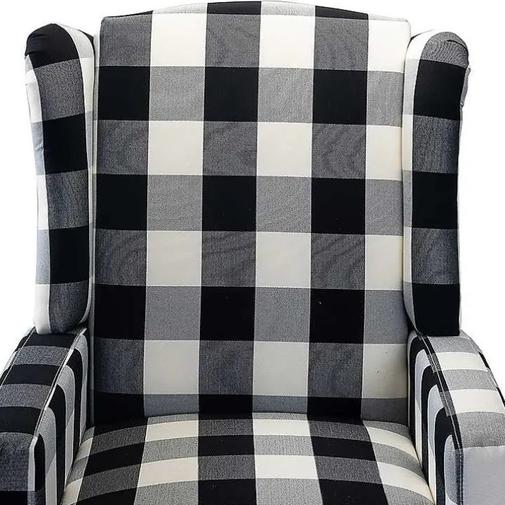 Black and White Buffalo Check Recliner