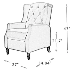 Black and White Buffalo Check Recliner