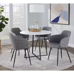 Black and White Canary Cosmo Round Dining Table
