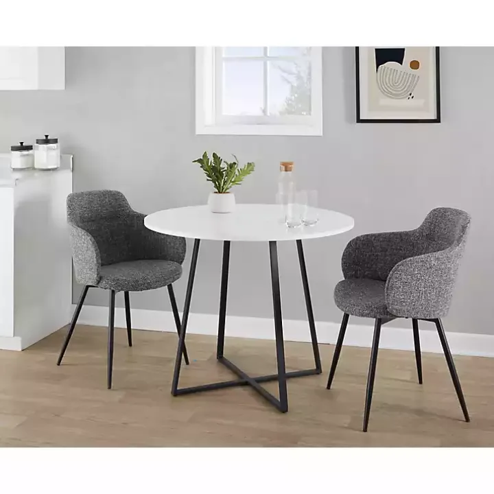 Black and White Canary Cosmo Round Dining Table
