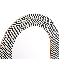 Black and White Checkered Arch Wall Mirror