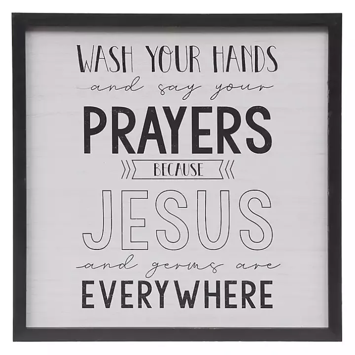 Black and White Jesus and Germs Plaque