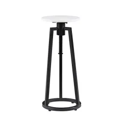 Black and White Marble Adjustable Drink Table