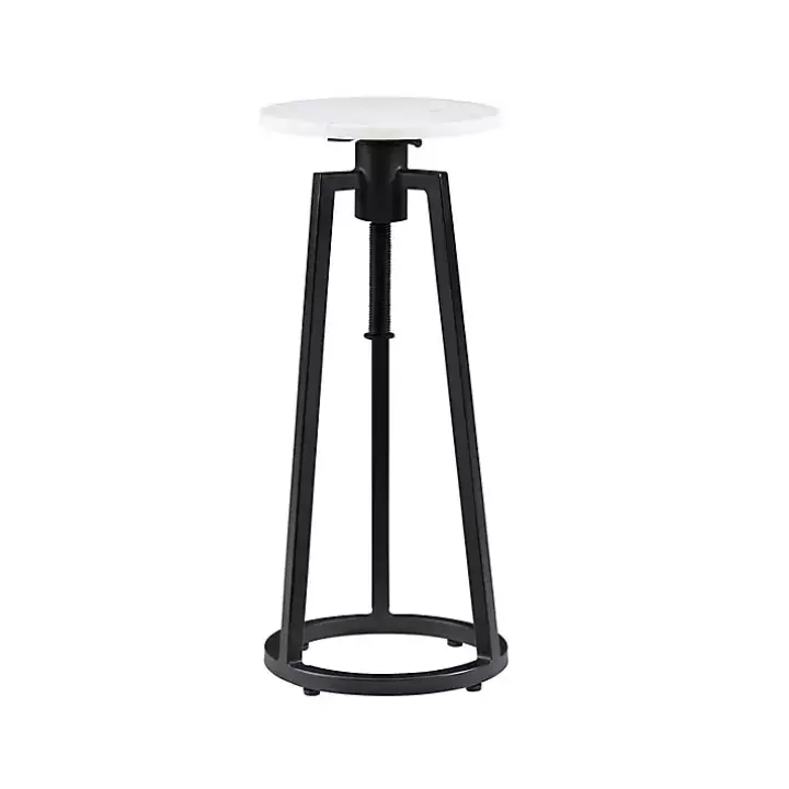 Black and White Marble Adjustable Drink Table