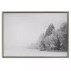 Black and White Snow Day Framed Canvas Art Print
