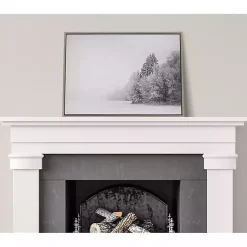 Black and White Snow Day Framed Canvas Art Print