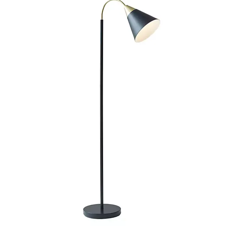 Black Arched Cone Shade Floor Lamp