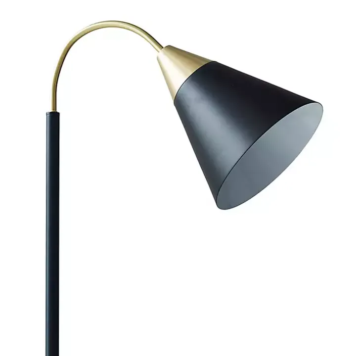 Black Arched Cone Shade Floor Lamp