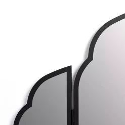 Black Arched Trifold Wall Mirror