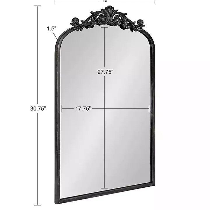 Black Arendahl Arched Mirror, 19x31 in.