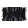 Black Artisanal Leather Diamond Scatter Rug