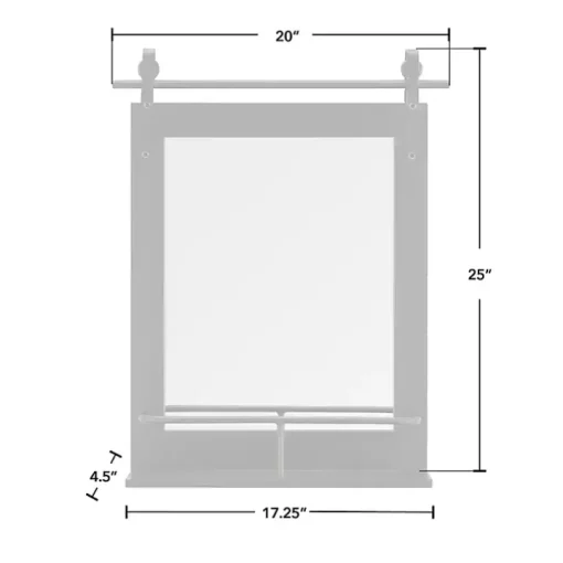 Black Barn Door Wall Mirror with Shelf