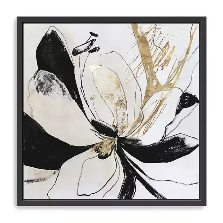 Black Bloom II Framed Canvas Art Print