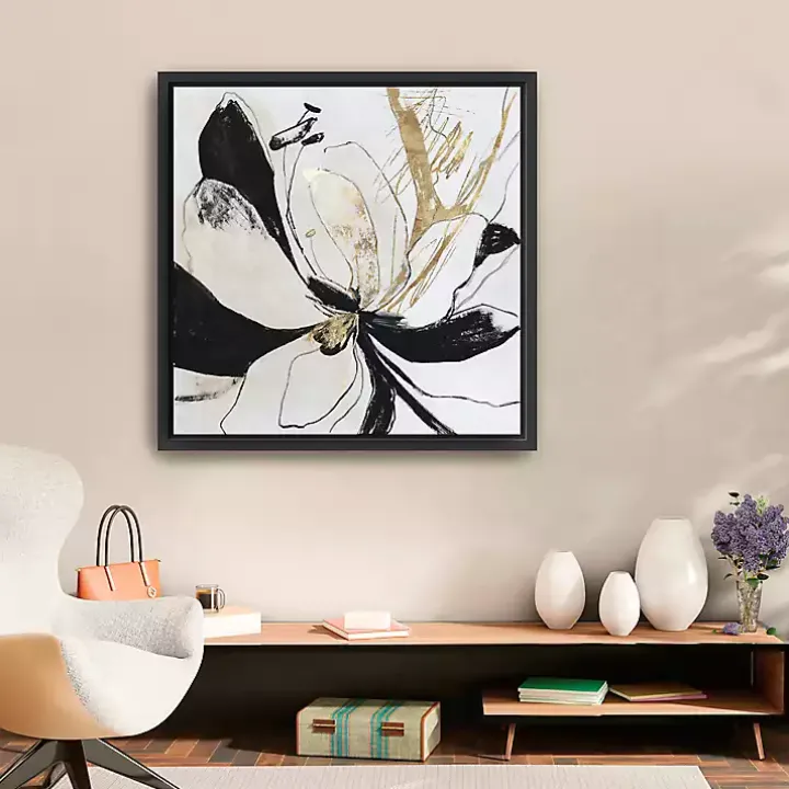 Black Bloom II Framed Canvas Art Print