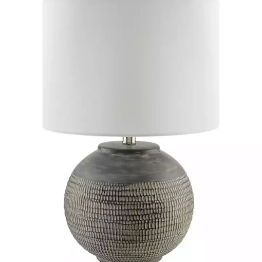 Black Ceramic Carved Lyon Table Lamp