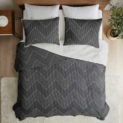 Black Chevron Full/Queen 3-pc. Coverlet Set