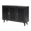 Black Contemporary Lattice Doors Sideboard
