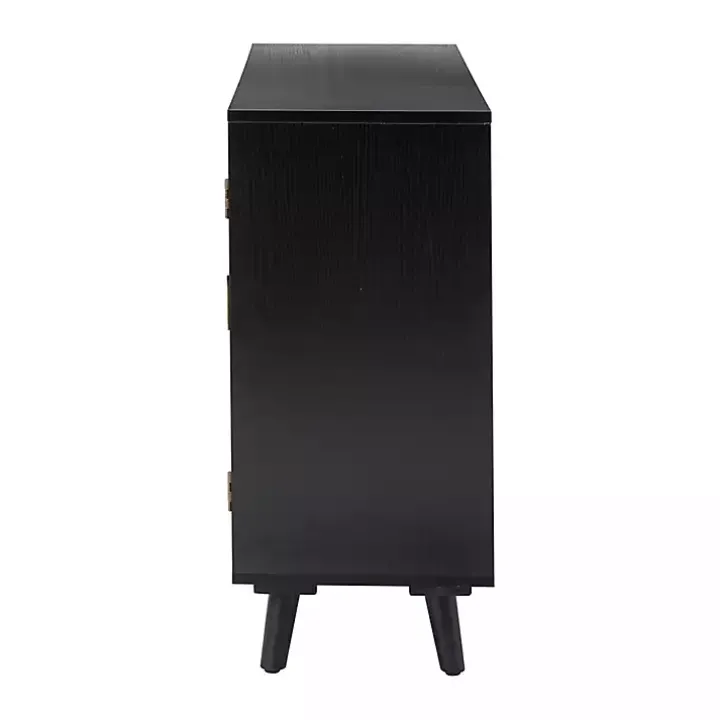 Black Contemporary Lattice Doors Sideboard