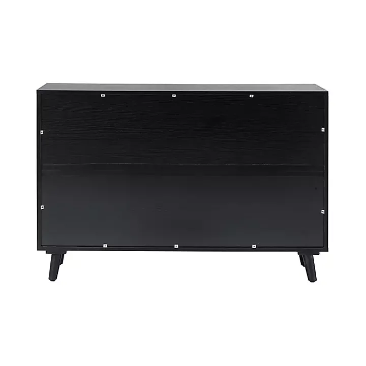 Black Contemporary Lattice Doors Sideboard