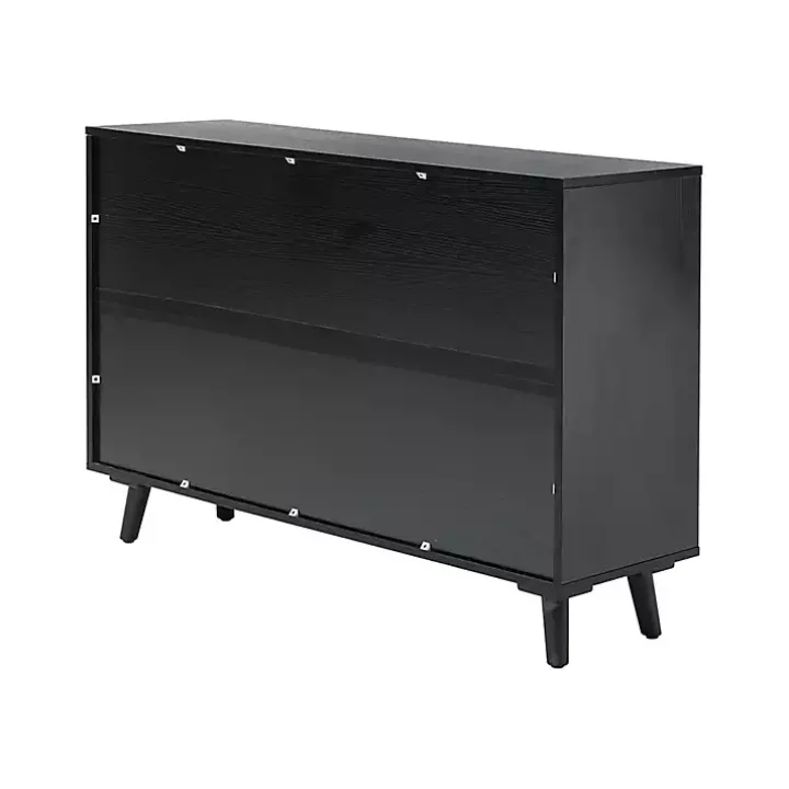 Black Contemporary Lattice Doors Sideboard