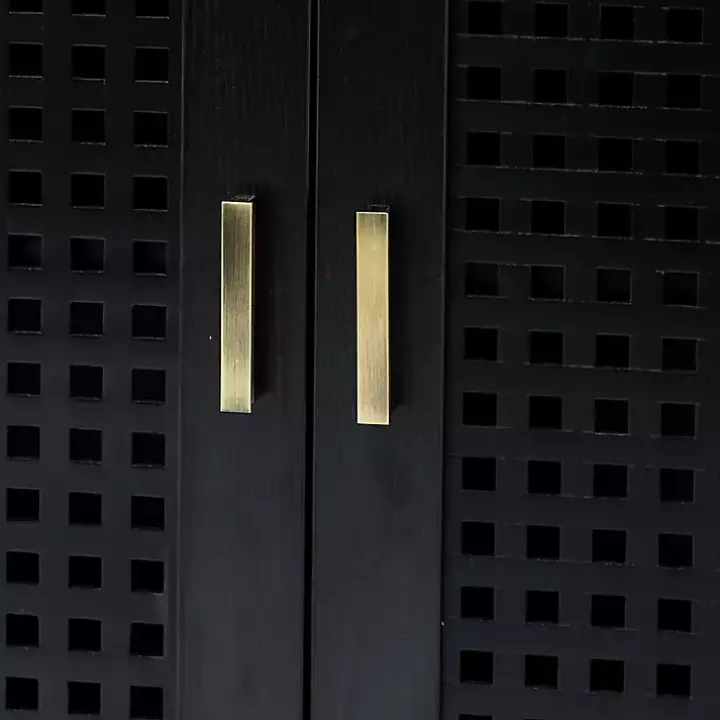 Black Contemporary Lattice Doors Sideboard
