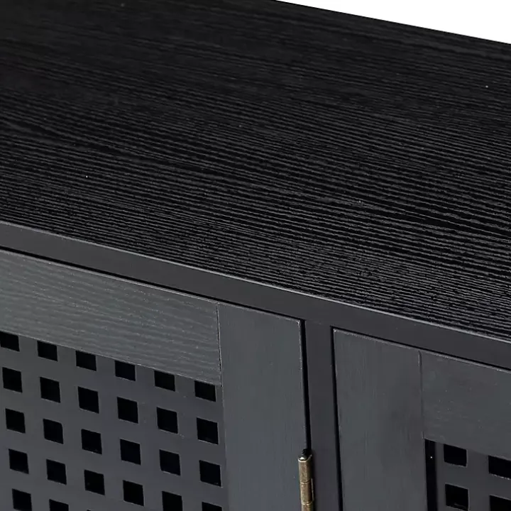 Black Contemporary Lattice Doors Sideboard
