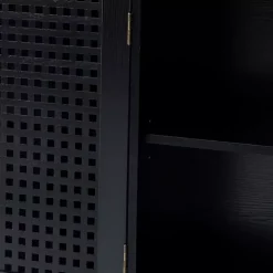 Black Contemporary Lattice Doors Sideboard