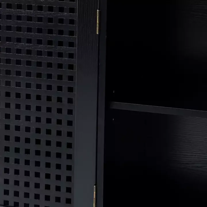 Black Contemporary Lattice Doors Sideboard