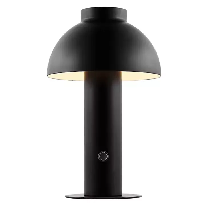 Black Dome LED Cordless Table Lamp, 12 in.