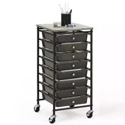 Black 8-Drawer Rolling Storage Cart