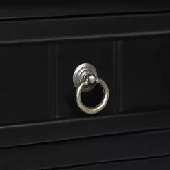 Black 3-Drawer Turned Legs Accent Table