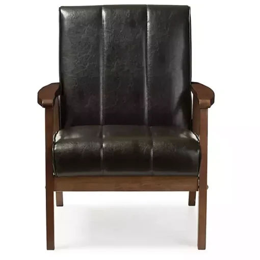 Black Faux Leather Kegan Accent Chair