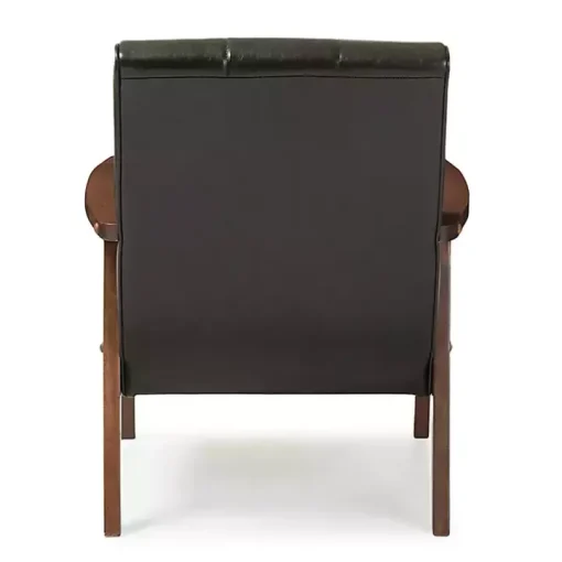 Black Faux Leather Kegan Accent Chair
