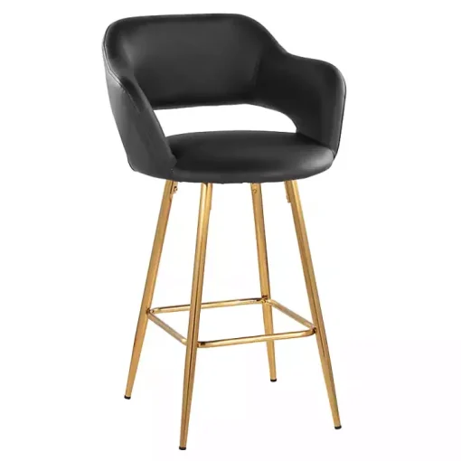 Black Faux Leather Marge Counter Stools, Set of 2