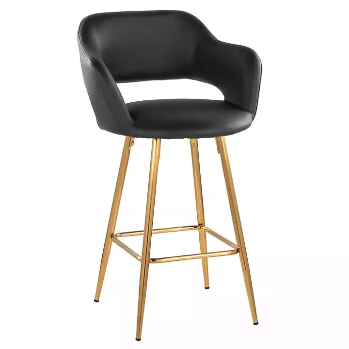 Black Faux Leather Marge Counter Stools, Set of 2