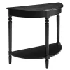 Black French Country Half Round Console Table