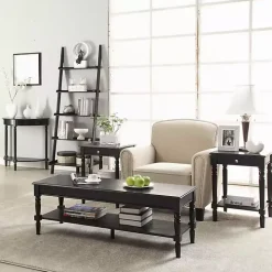 Black French Country Half Round Console Table