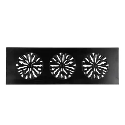 Black Handcarved Wood Floral Wall Plaque