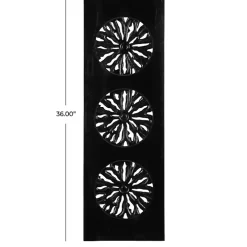 Black Handcarved Wood Floral Wall Plaque