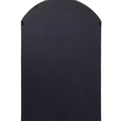 Black Iron Arched Windowpane Mirror