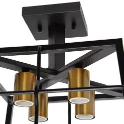 Black Ironhouse Flush Mount Light