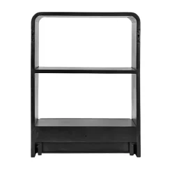 Black Kato Single Drawer Wall Shelf