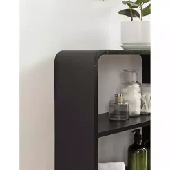 Black Kato Single Drawer Wall Shelf