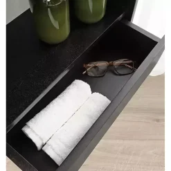 Black Kato Single Drawer Wall Shelf