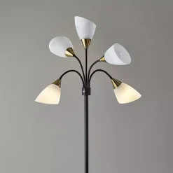 Black 5-Light Adjustable Tree Floor Lamp